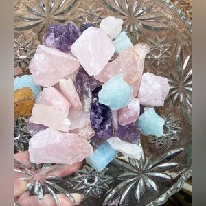 Raw Crystal Stones. Over 2lbs. of Crystal for Meditation, Manifestation Prayer